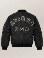 Men's Avirex Ma-1 Nylon Black Bomber Jacket