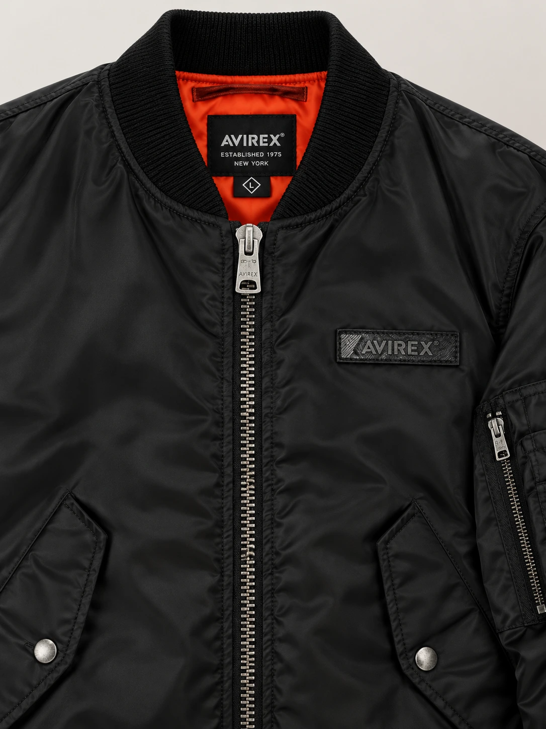 Men's Avirex Ma-1 Nylon Black Bomber Jacket