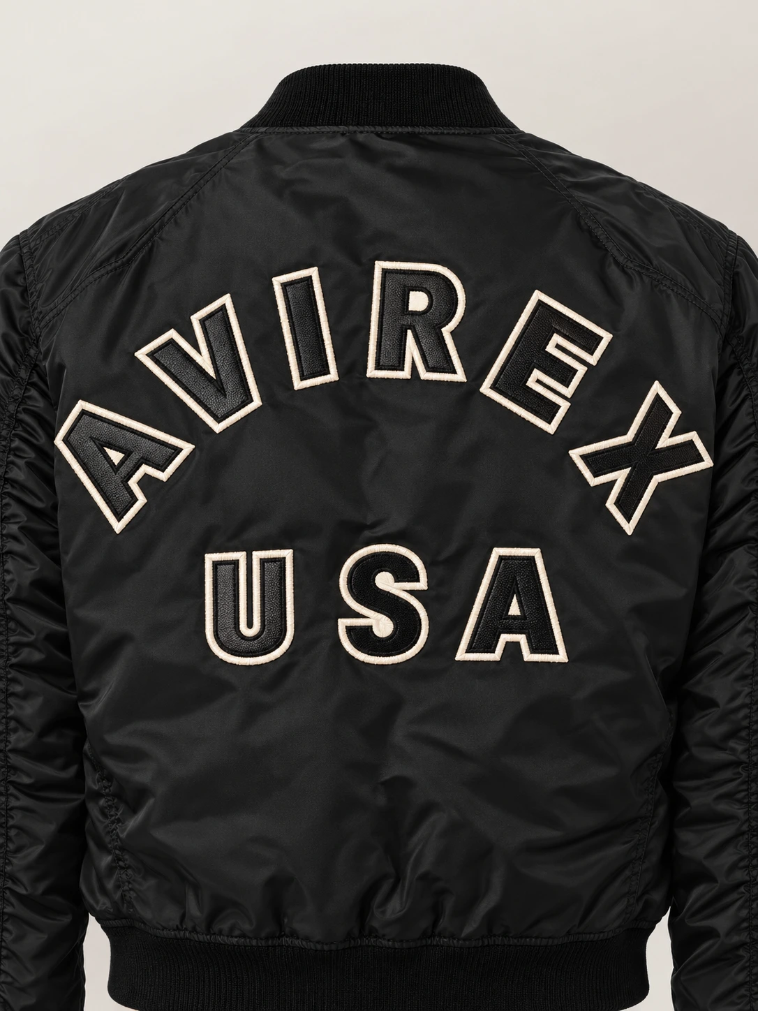 Men's Avirex Ma-1 Nylon Black Bomber Jacket