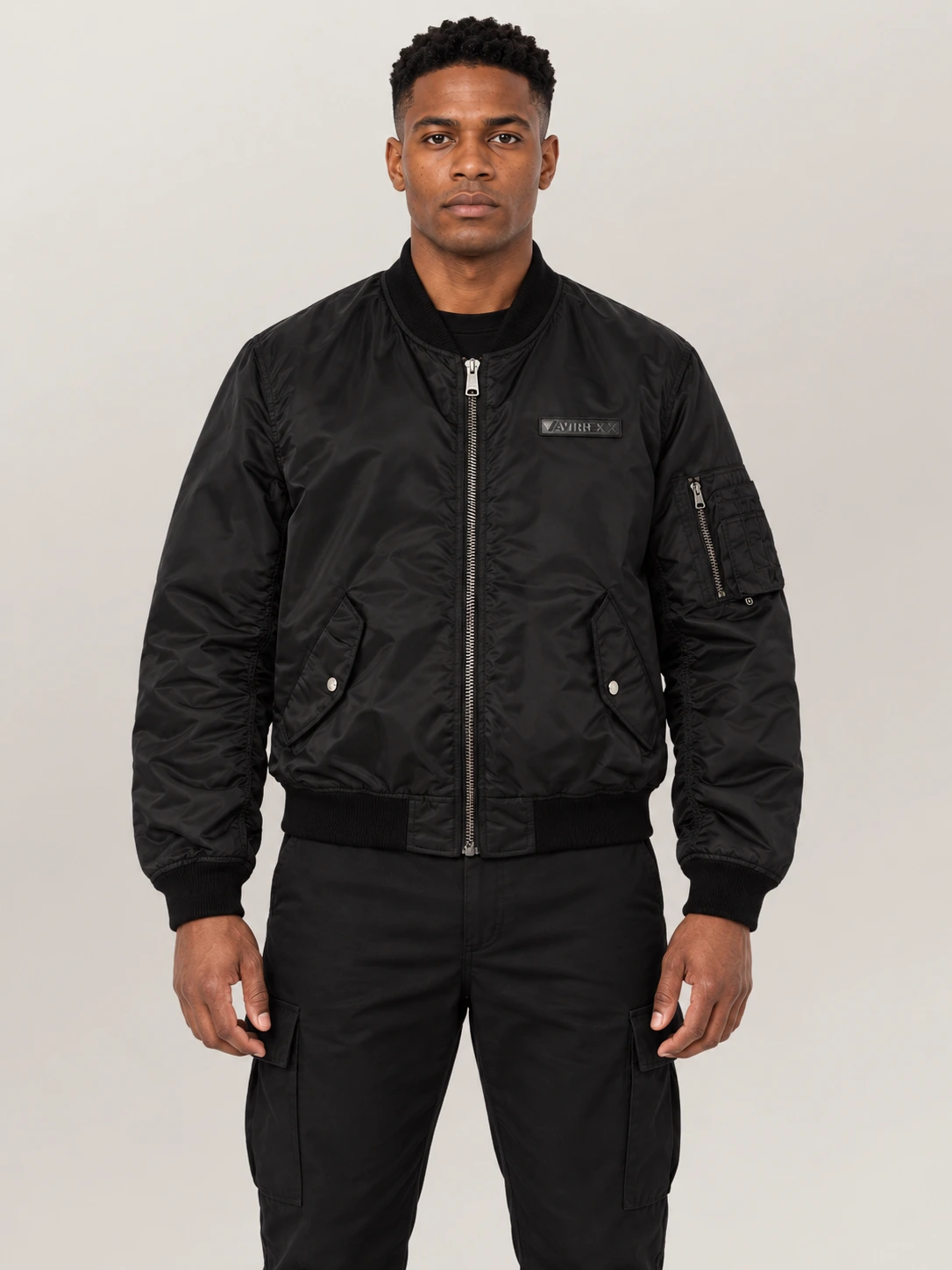 Men's Avirex Ma-1 Nylon Black Bomber Jacket