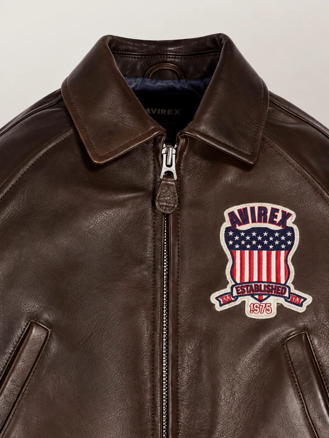 Women’s Avirex Cropped Icon Brown Bomber Jacket