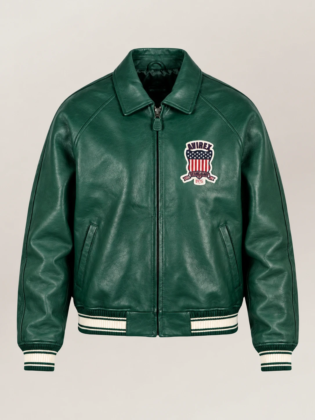 Men’s Avirex Real Leather Jacket Hunter Flight Bomber American Varsity
