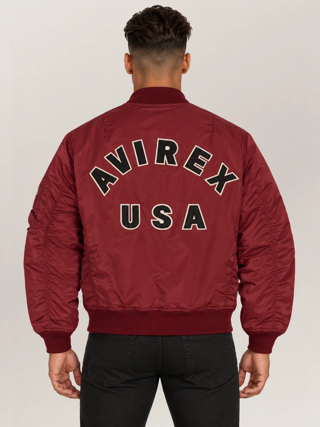 Men's Avirex Ma-1 Nylon Cabernet Bomber Jacket