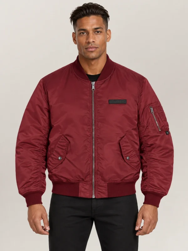 Men's Avirex Ma-1 Nylon Cabernet Bomber Jacket