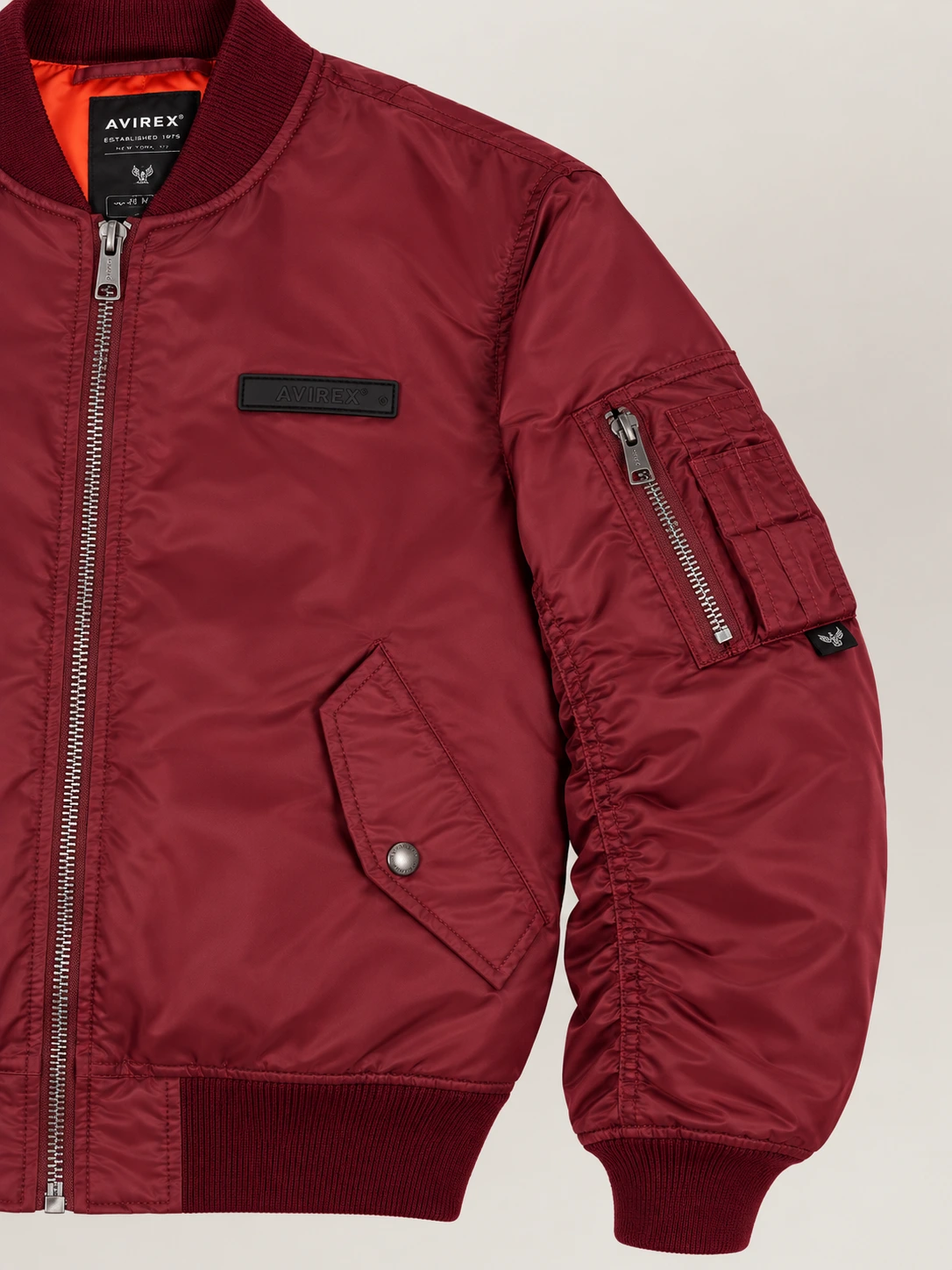 Men's Avirex Ma-1 Nylon Cabernet Bomber Jacket