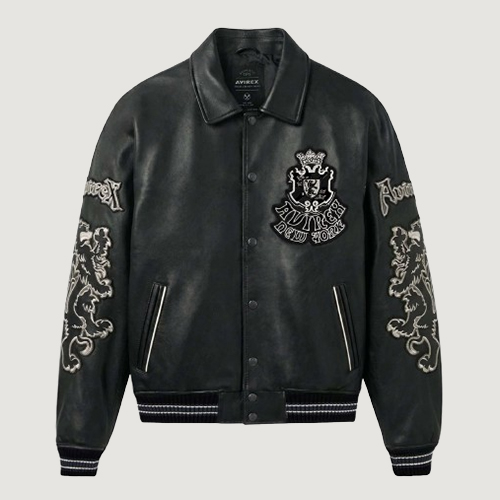Men's Avirex Black Jacket Goth Jacket