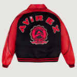 Men's Avirex Classic Wool Black Leather Varsity Jacket