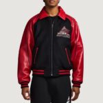 Men's Avirex Classic Wool Black Leather Varsity Jacket