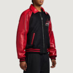 Men's Avirex Classic Wool Black Leather Varsity Jacket