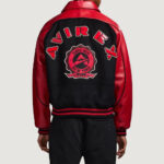Men's Avirex Classic Wool Black Leather Varsity Jacket