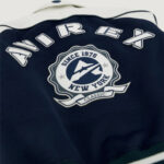 Men's Avirex Classic Wool Navy Blazer Leather Varsity Jacket