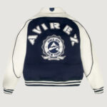 Men's Avirex Classic Wool Navy Blazer Leather Varsity Jacket