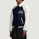 Men's Avirex Classic Wool Navy Blazer Leather Varsity Jacket