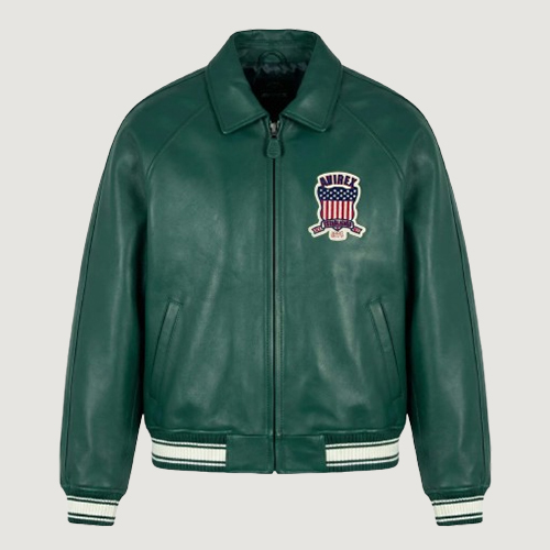 Men’s Avirex Real Leather Jacket Hunter Flight Bomber American Varsity
