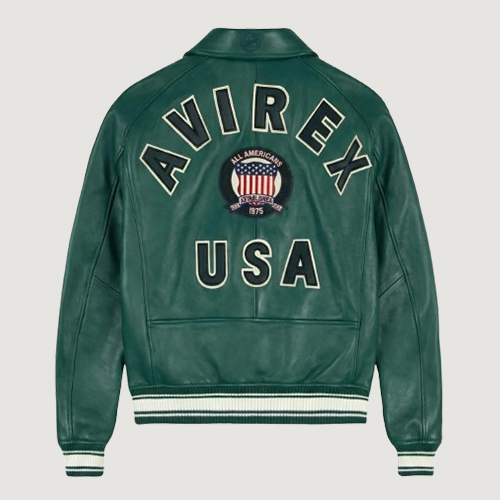 Men’s Avirex Real Leather Jacket Hunter Flight Bomber American Varsity 2