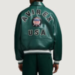 Men’s Avirex Real Leather Jacket Hunter Flight Bomber American Varsity