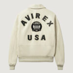 Men’s Avirex Real Leather Jacket Tofu Flight Bomber American Varsity