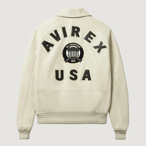 Men’s Avirex Real Leather Jacket Tofu Flight Bomber American Varsity 2