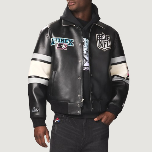 Men's Avirex X Starter Super Bowl Lx Leather Jacket
