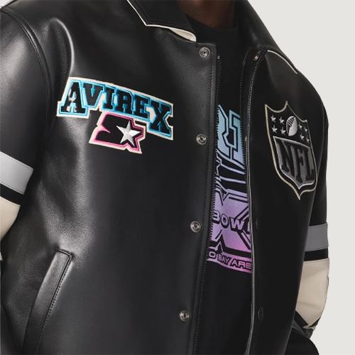 Men's Avirex X Starter Super Bowl Lx Leather Jacket