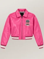 Women’s Avirex Cropped Icon Pink Bomber Jacket