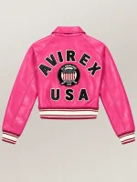 Women’s Avirex Cropped Icon Pink Bomber Jacket