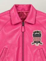 Women’s Avirex Cropped Icon Pink Bomber Jacket