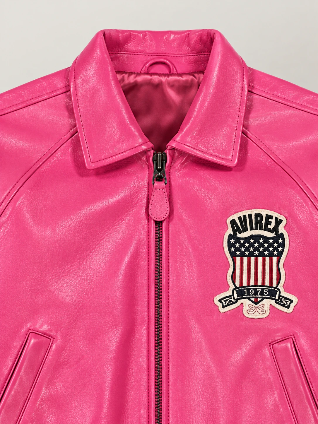 Women’s Avirex Cropped Icon Pink Bomber Jacket