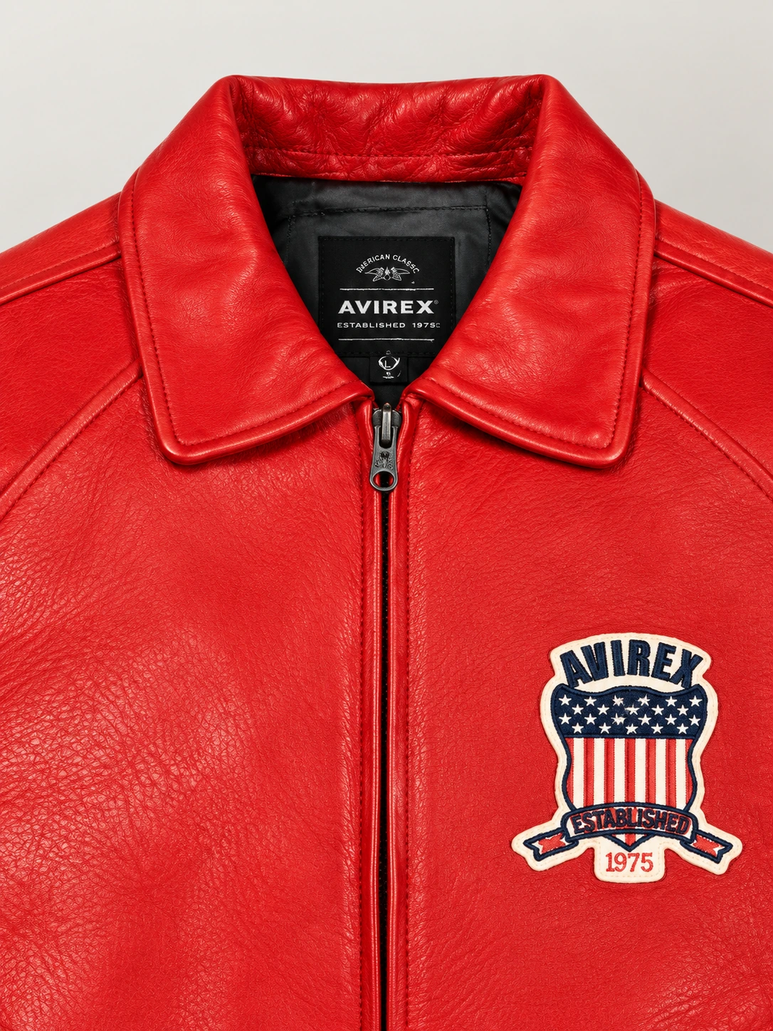 Men’s Avirex Real Leather Jacket Salvage Red Flight Bomber American Varsity