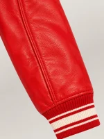 Men’s Avirex Real Leather Jacket Salvage Red Flight Bomber American Varsity