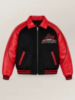 Men's Avirex Classic Wool Black & Red Leather Varsity Jacket