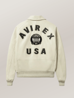 Men’s Avirex Real Leather Jacket Tofu Flight Bomber American Varsity