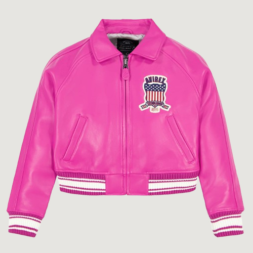 Women’s Avirex Cropped Icon Berry Bomber Jacket