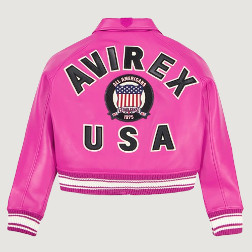 Women’s Avirex Cropped Icon Berry Bomber Jacket 2