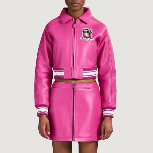 Women’s Avirex Cropped Icon Berry Bomber Jacket