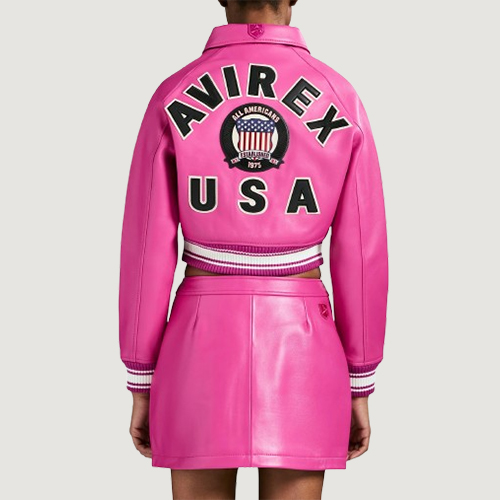 Women’s Avirex Cropped Icon Berry Bomber Jacket