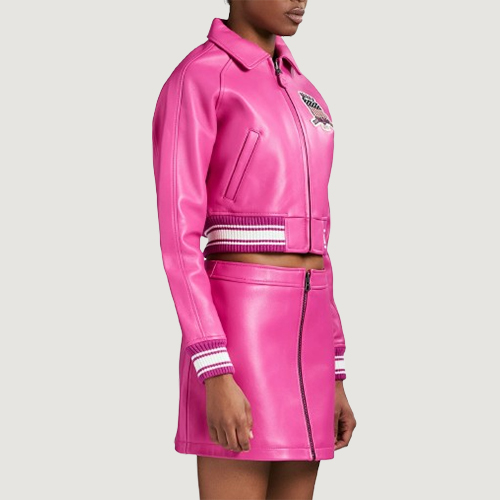 Women’s Avirex Cropped Icon Berry Bomber Jacket