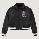 Women’s Avirex Cropped Icon Black Bomber Jacket
