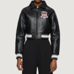 Women’s Avirex Cropped Icon Black Bomber Jacket