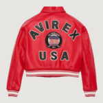 Women’s Avirex Cropped Icon Red Bomber Jacket