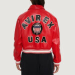 Women’s Avirex Cropped Icon Red Bomber Jacket