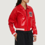 Women’s Avirex Cropped Icon Red Bomber Jacket