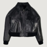 Women’s Avirex Cropped Icon Triple Black Bomber Jacket
