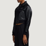 Women’s Avirex Cropped Icon Triple Black Bomber Jacket