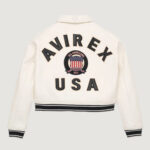 Women’s Avirex Cropped Icon White Bomber Jacket