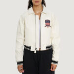 Women’s Avirex Cropped Icon White Bomber Jacket