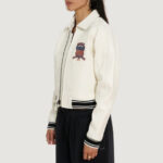 Women’s Avirex Cropped Icon White Bomber Jacket