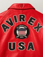 Women’s Avirex Cropped Icon Red Bomber Jacket