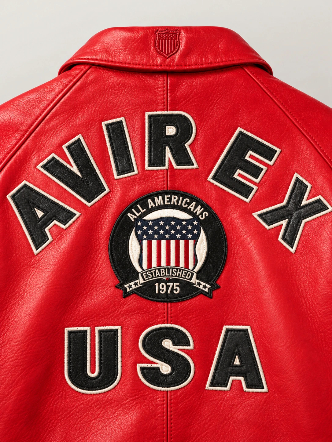 Women’s Avirex Cropped Icon Red Bomber Jacket
