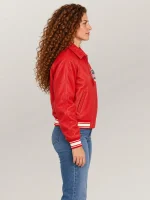 Women’s Avirex Cropped Icon Red Bomber Jacket